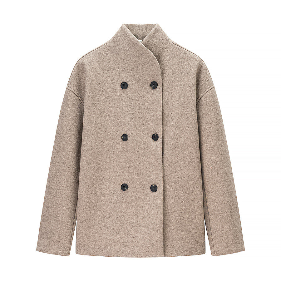 Veste en laine oversize pour femme Col montant élégant