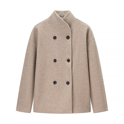 Veste en laine oversize pour femme Col montant élégant