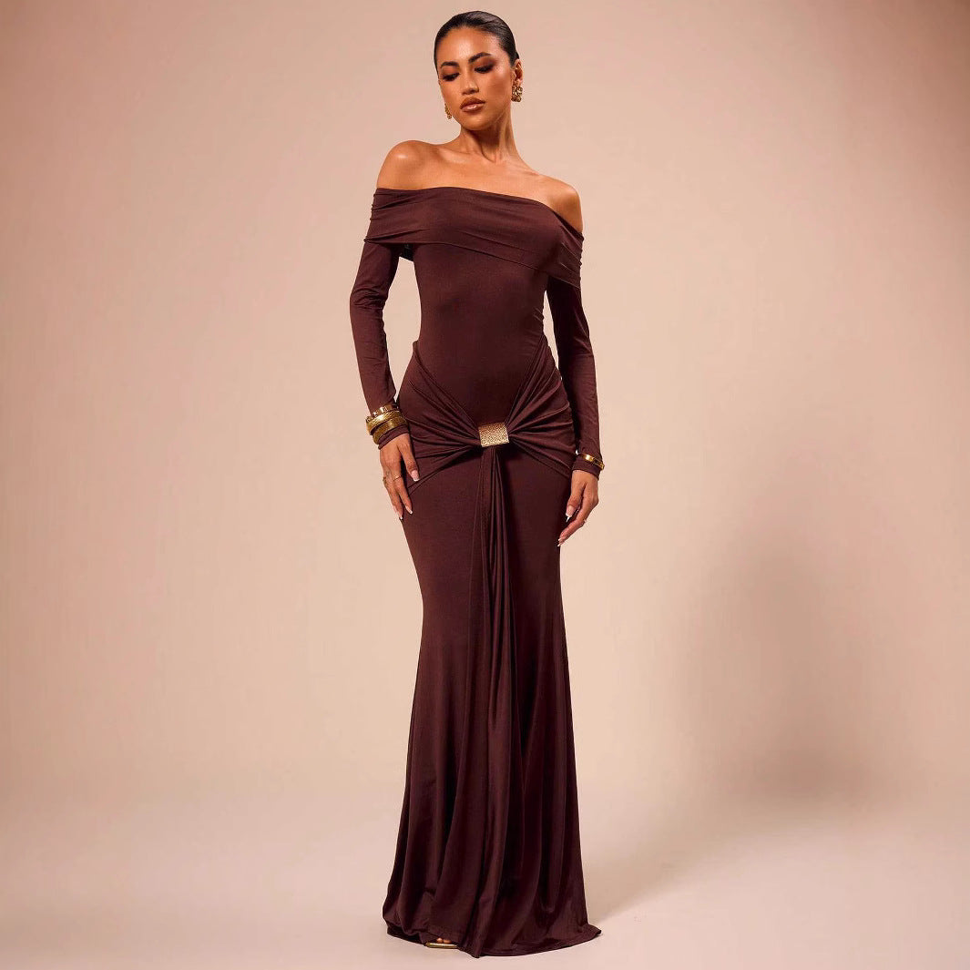 Elegantes Abendkleid Schulterfrei Damenkleid - IdealeKleiden
