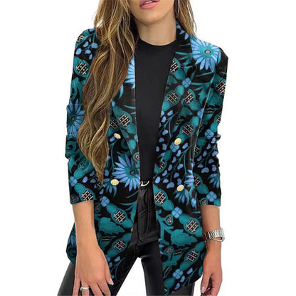 Blazer élégant pour femme Motif floral Vêtements d'été