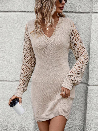 Robe pull femme Col V Robe d'été