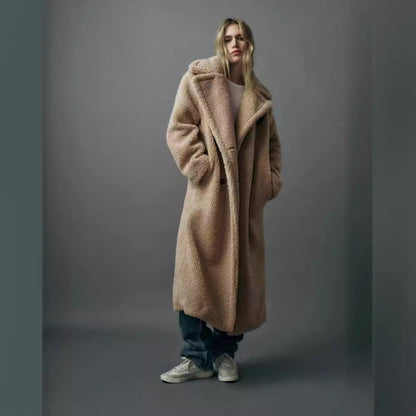Longue veste Teddy Femme Chaude