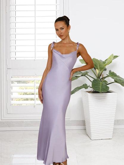 Robe longue en satin élégante pour femme