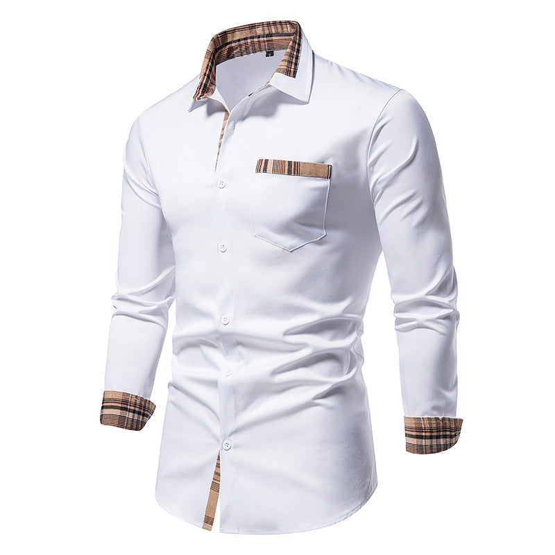 Chemise homme coupe moderne motif carreaux poche poitrine