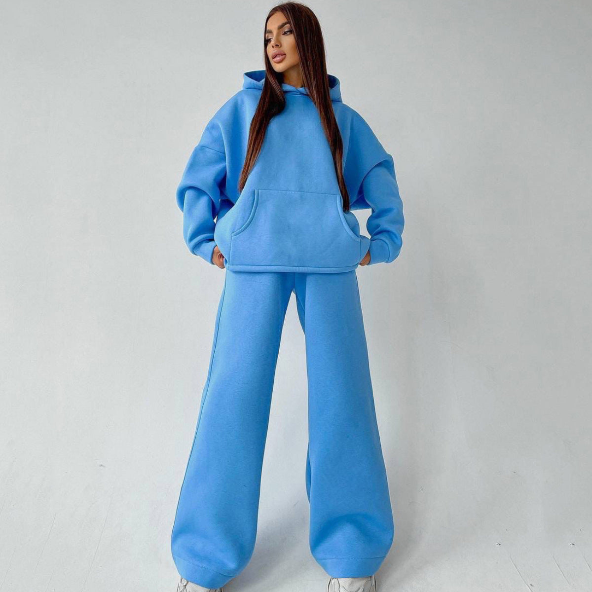 Ensemble sweat à capuche oversize décontracté et pantalon large pour femme