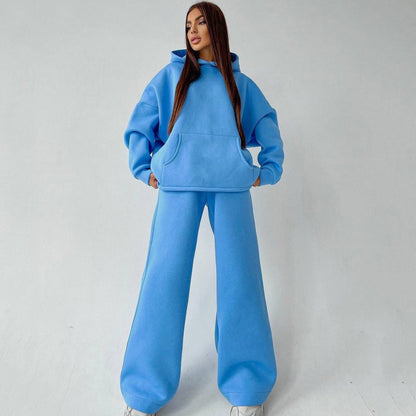 Ensemble sweat à capuche oversize décontracté et pantalon large pour femme