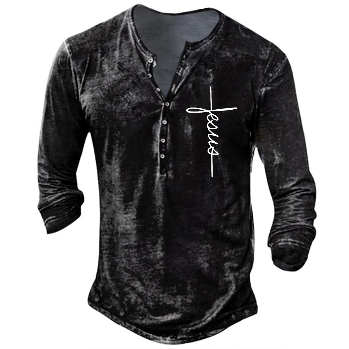 T-shirt manches longues homme imprimé graphique tendance décontracté