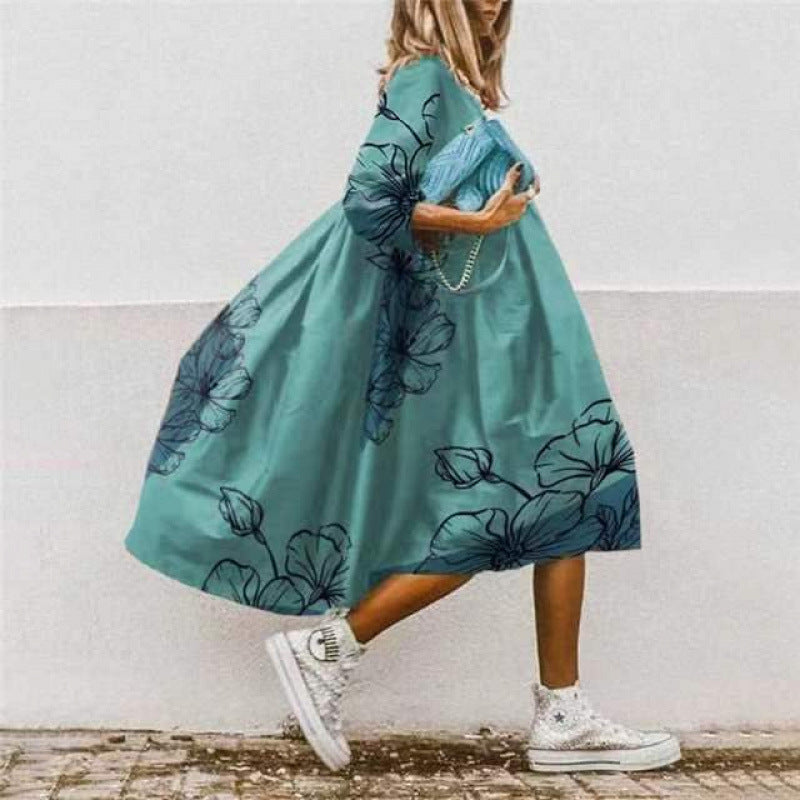 Robe d'été femme motif floral coloré élégant
