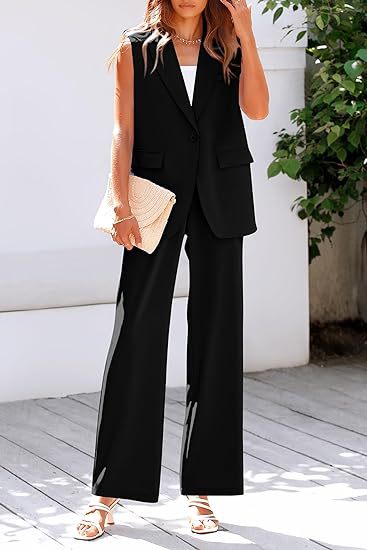 Ensemble pantalon et haut à manches courtes élégant pour femme