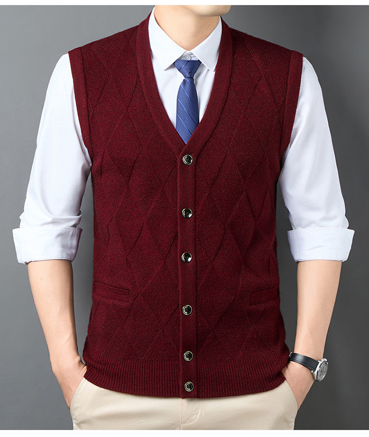 Gilet tricoté homme Motif losanges classique Allure élégante