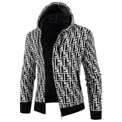 Cardigan torsadé doux pour hommes avec doublure