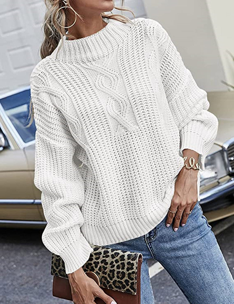 Pull-over tricoté Femme Décontracté Col Rond Ample