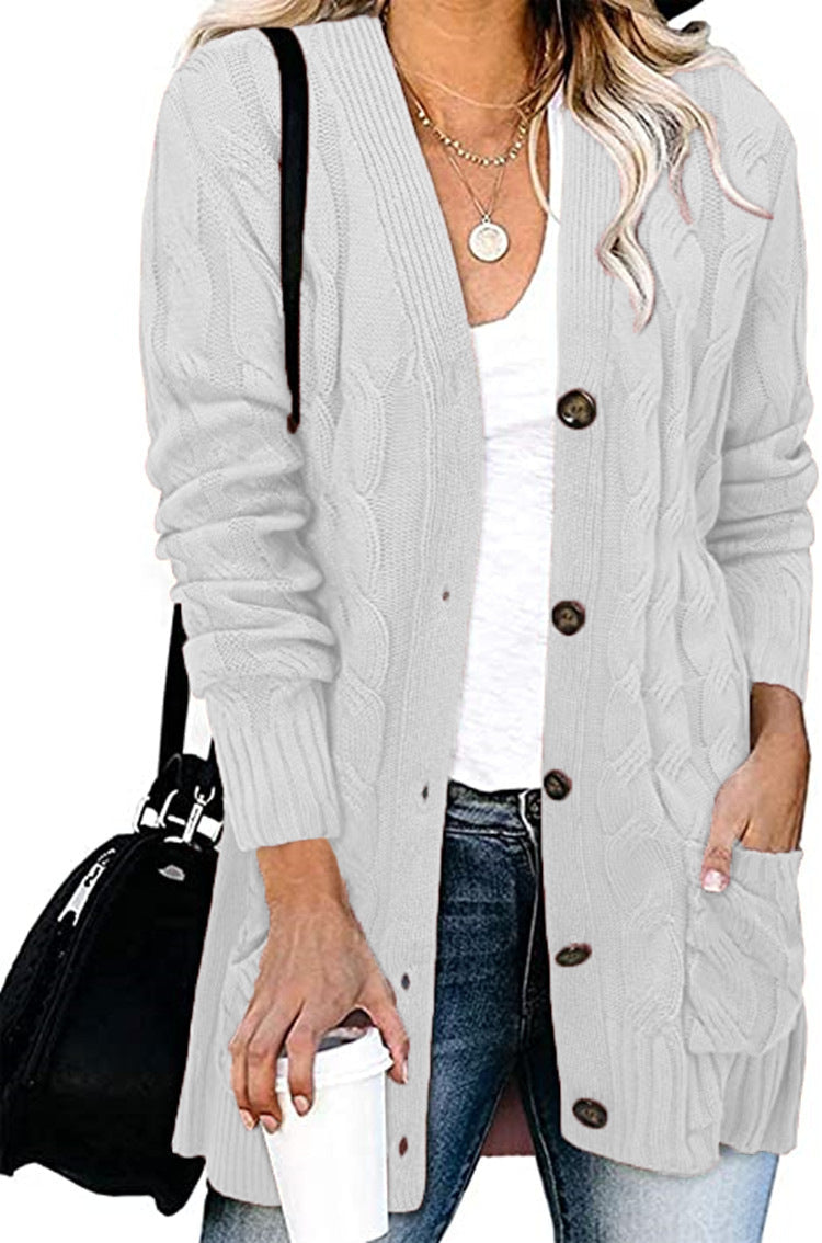 Gilet en tricot tressé avec poches