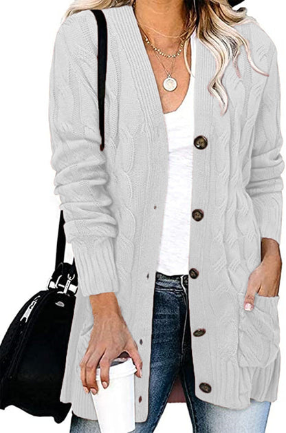 Gilet en tricot tressé avec poches