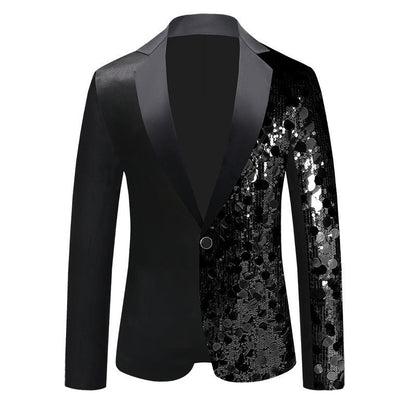 Veste à paillettes pour femme Blazer à sequins Col étroit élégant