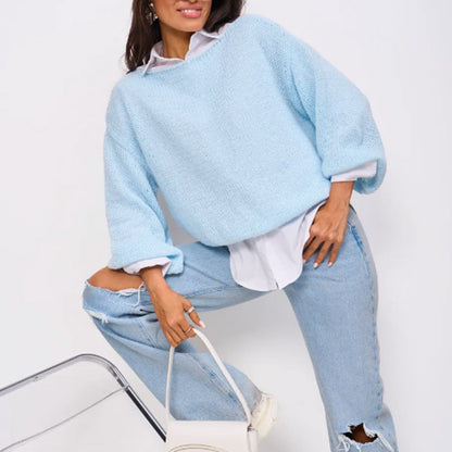 Pull doux épaules dénudées tendance grande taille pour femme