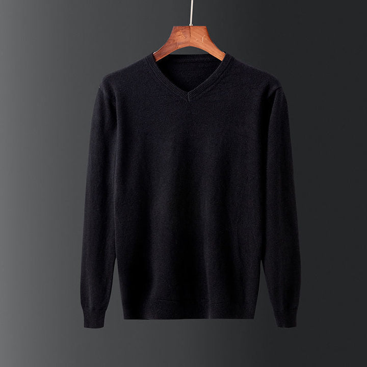 Pull pour homme col V en laine fine Élégance