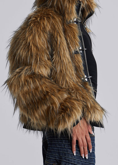 Luxe Kunstpelz Jacke Elegantes Design - IdealeKleiden
