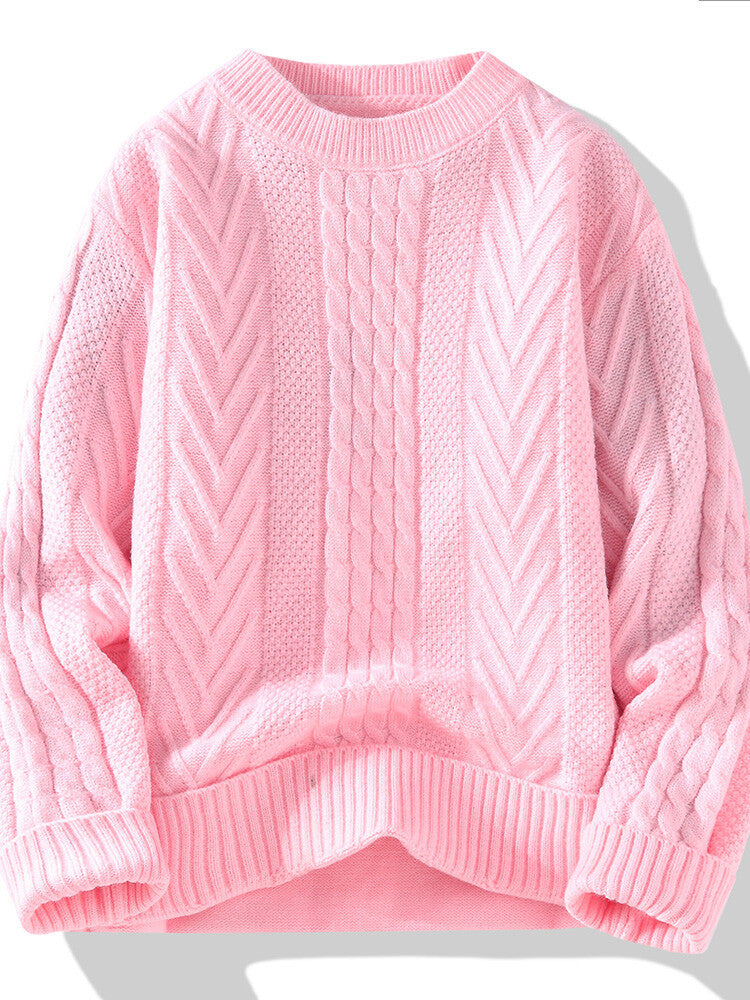 Pull en maille pour homme, coupe moderne, motif côtelé, design élégant
