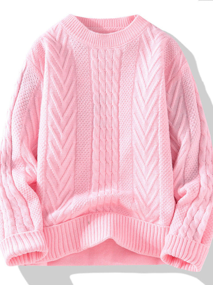Pull en maille pour homme, coupe moderne, motif côtelé, design élégant
