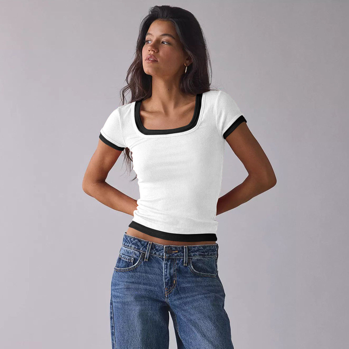 Soutien-gorge sans fil femme, coupe ajustée, col rond