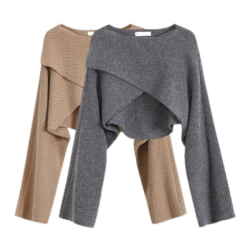 Damen Pullover Lässig Asymmetrisch Strukturiert - IdealeKleiden