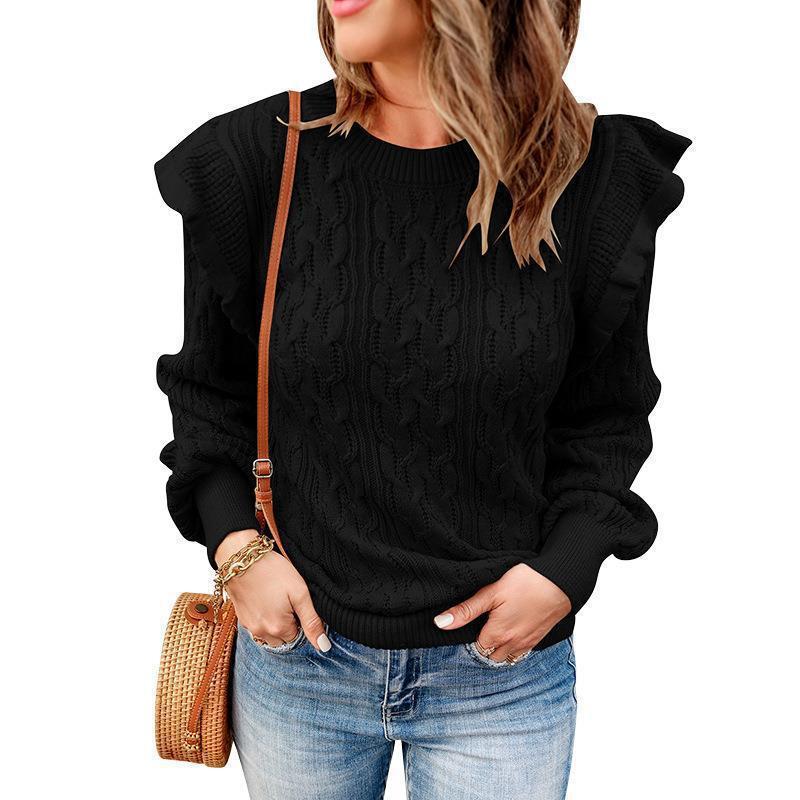 Pull Femme Tricot Motif Torsadé Élégant