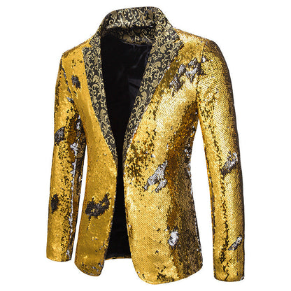 Blazer glamour pour homme à effet pailleté