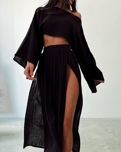 Ensemble d'été femme Crop Top Mini-jupe