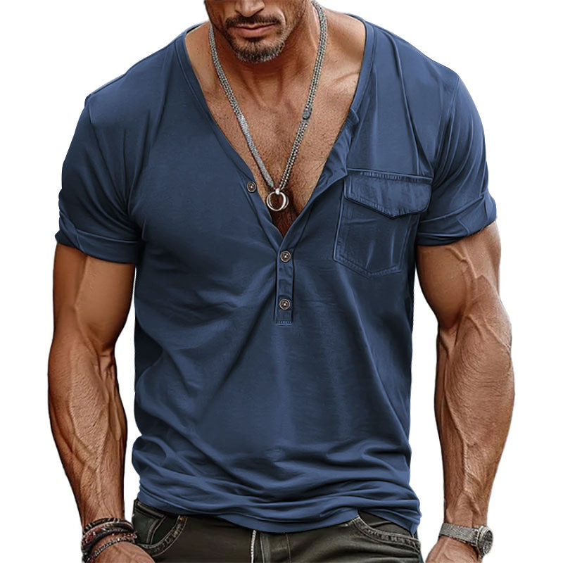 T-shirt homme manches courtes coupe moderne avec poche poitrine