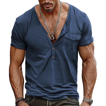 T-shirt homme manches courtes coupe moderne avec poche poitrine