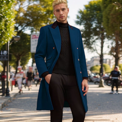 Manteau homme col velours design élégant