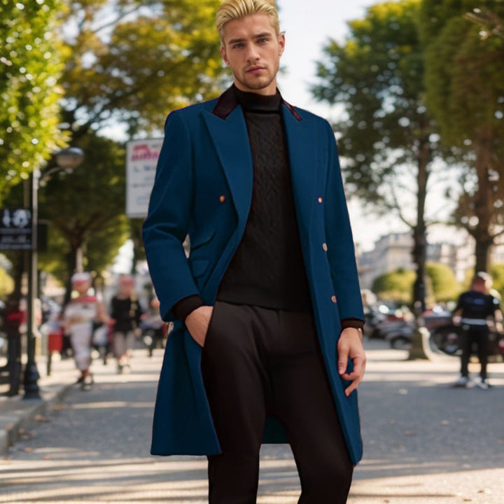 Manteau homme col velours design élégant
