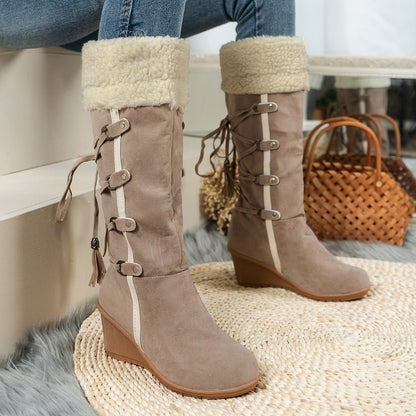 Bottes femme suédées design élégant