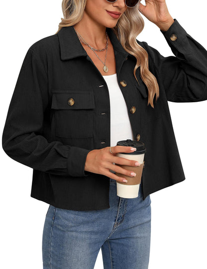 Veste en velours côtelé confortable style décontracté