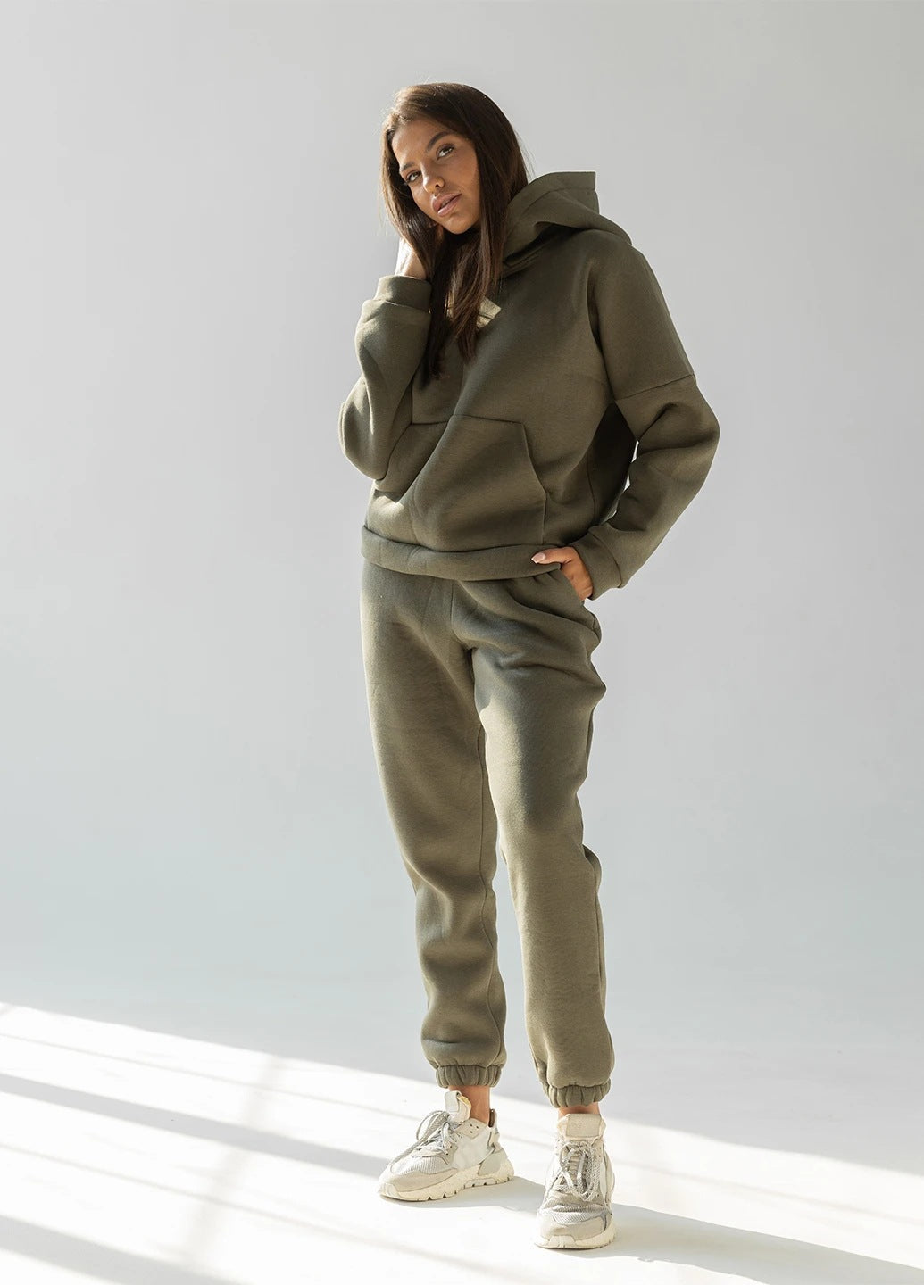 Ensemble de survêtement femme, molletonné, vêtement de détente doux