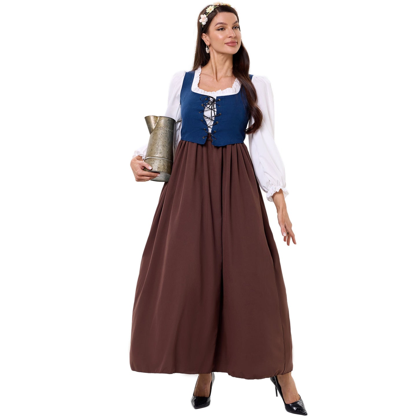 Robe Dirndl traditionnelle avec corsage et jupe