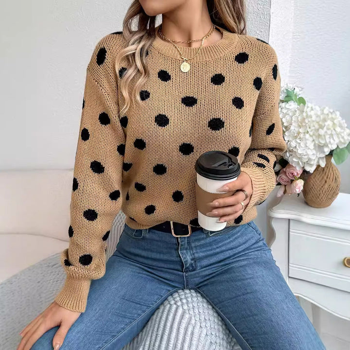 Pull femme classique à pois