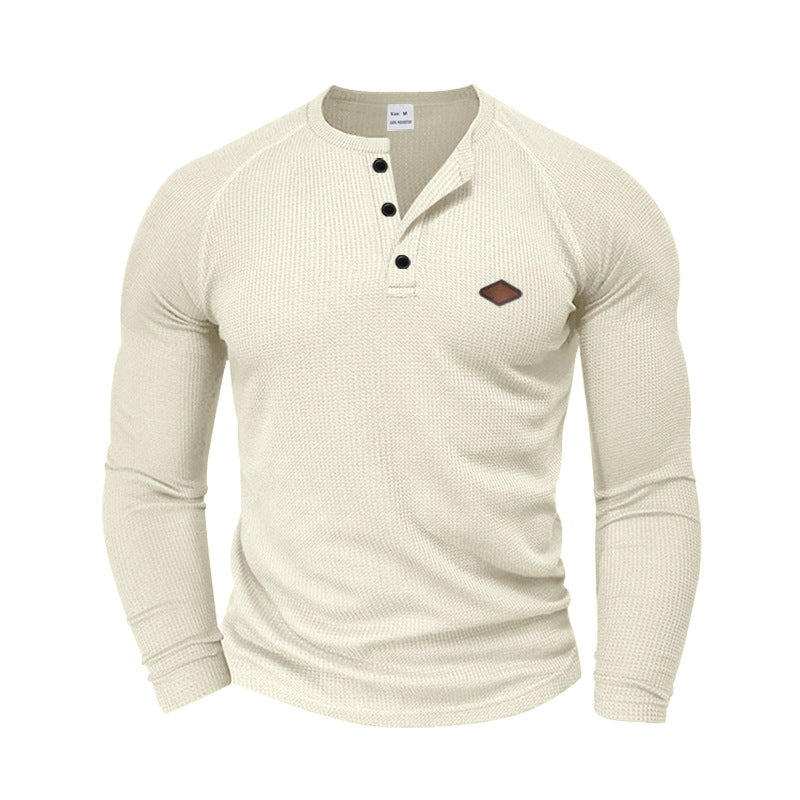 T-shirt à manches longues structuré pour homme au design moderne avec boutons