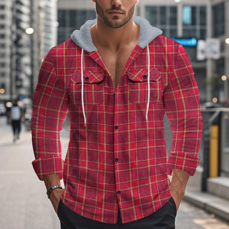 Hoodie homme à carreaux sportif