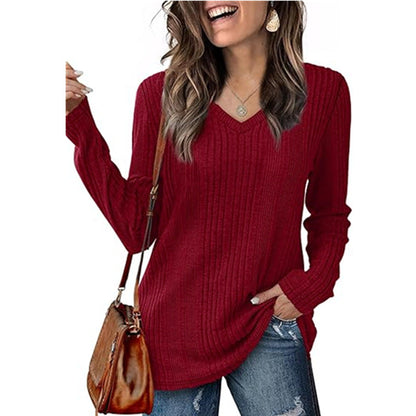 Pull pour femme, en tricot, col en V
