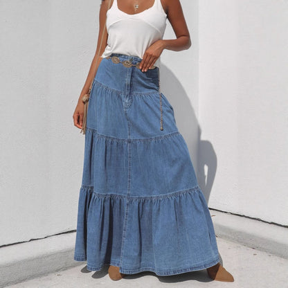 Robe longue bohème chic avec volants élégante