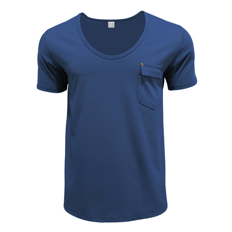 T-shirt de sport respirant pour homme avec poche poitrine