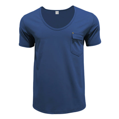 T-shirt de sport respirant pour homme avec poche poitrine