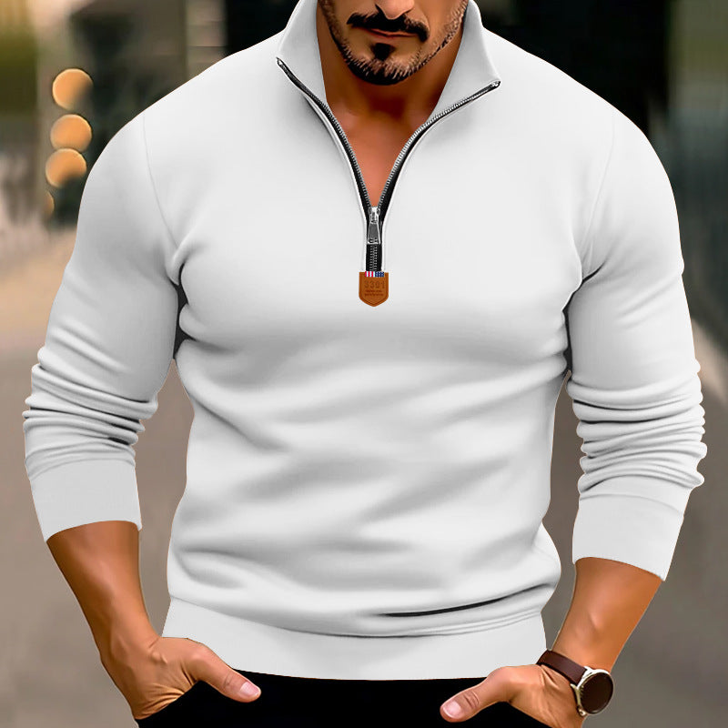 Pull de sport homme moderne col montant élastique