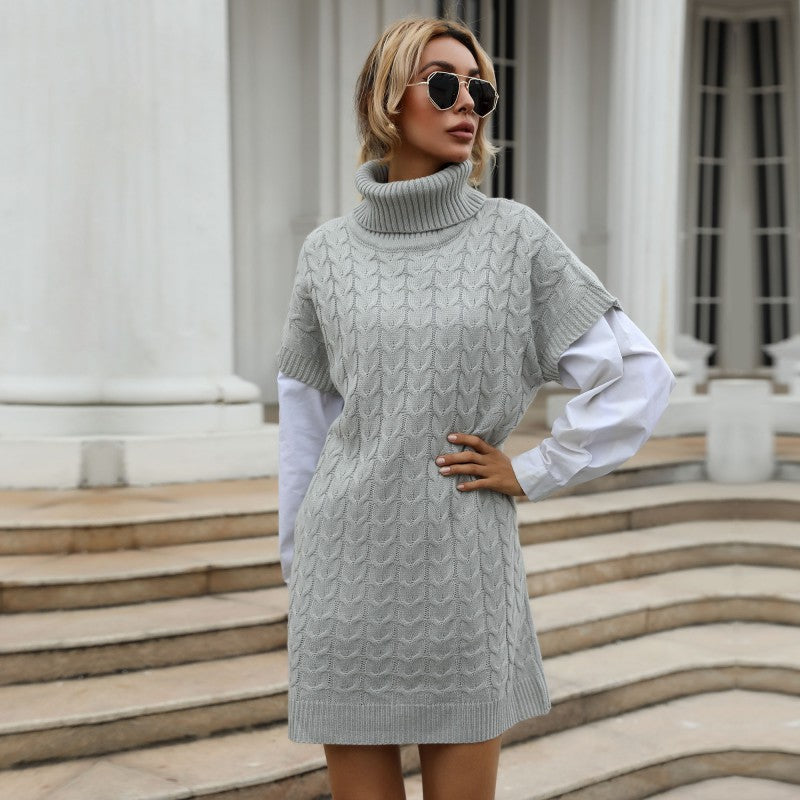 Robe pull femme Col montant design élégant