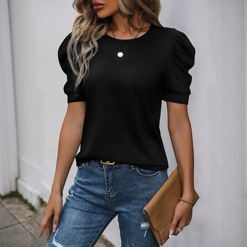 T-shirt élégant pour femme à manches bouffantes