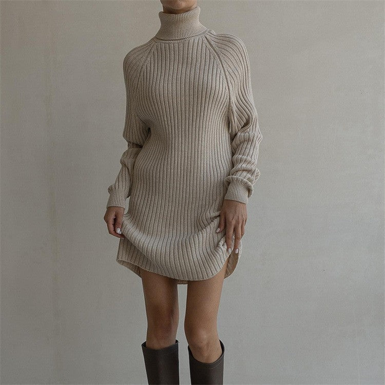 Robe pull femme Design élégant Col montant