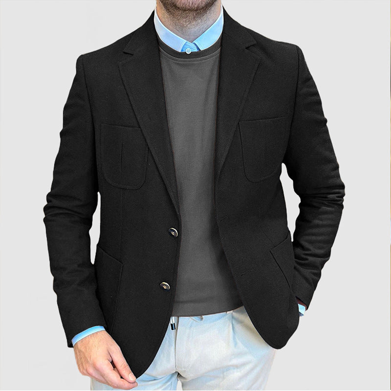 Robe élégante pour femme Coupe cintrée Mélange de laine Double boutonnage