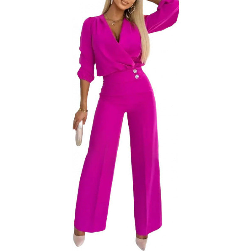 Combinaison élégante Femme Large Jambe Robe de Soirée
